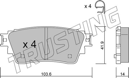 Trusting 1160.0 - Bremžu uzliku kompl., Disku bremzes autodraugiem.lv