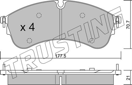 Trusting 1174.0 - Bremžu uzliku kompl., Disku bremzes autodraugiem.lv