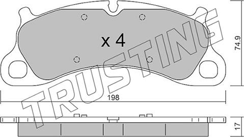 Trusting 1255.0 - Bremžu uzliku kompl., Disku bremzes autodraugiem.lv