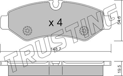 Trusting 1275.0 - Bremžu uzliku kompl., Disku bremzes autodraugiem.lv