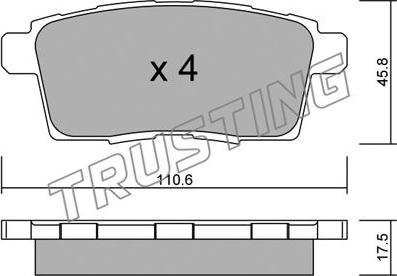 Trusting 890.0 - Bremžu uzliku kompl., Disku bremzes autodraugiem.lv