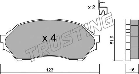 Trusting 396.0 - Bremžu uzliku kompl., Disku bremzes autodraugiem.lv