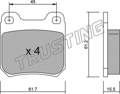 Trusting 284.0 - Bremžu uzliku kompl., Disku bremzes autodraugiem.lv