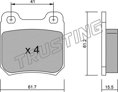 Trusting 285.0 - Bremžu uzliku kompl., Disku bremzes autodraugiem.lv