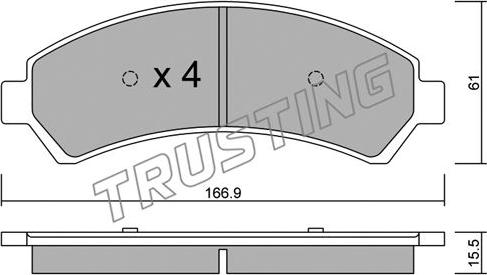 Trusting 737.0 - Bremžu uzliku kompl., Disku bremzes autodraugiem.lv