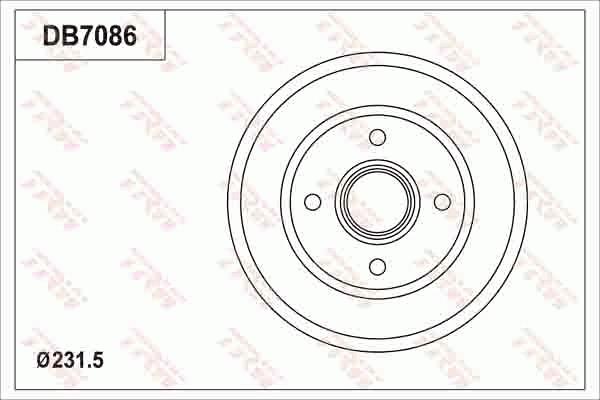 TRW DB7086 - Bremžu trumulis autodraugiem.lv