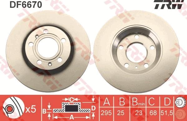TRW DF6670 - Bremžu diski autodraugiem.lv