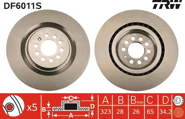 TRW DF6011S - Bremžu diski autodraugiem.lv