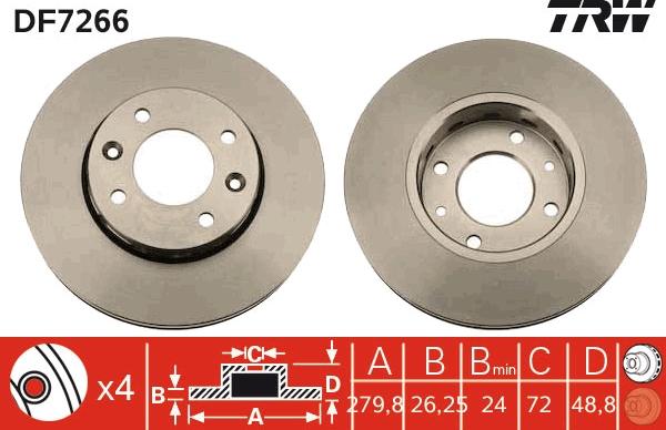 TRW DF7266 - Bremžu diski autodraugiem.lv
