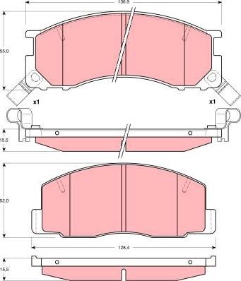 Unipart UGCGBP1045AF - Bremžu uzliku kompl., Disku bremzes autodraugiem.lv