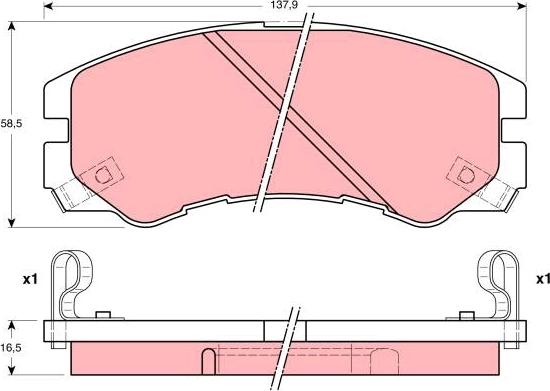 TRW GDB1186AT - Bremžu uzliku kompl., Disku bremzes autodraugiem.lv