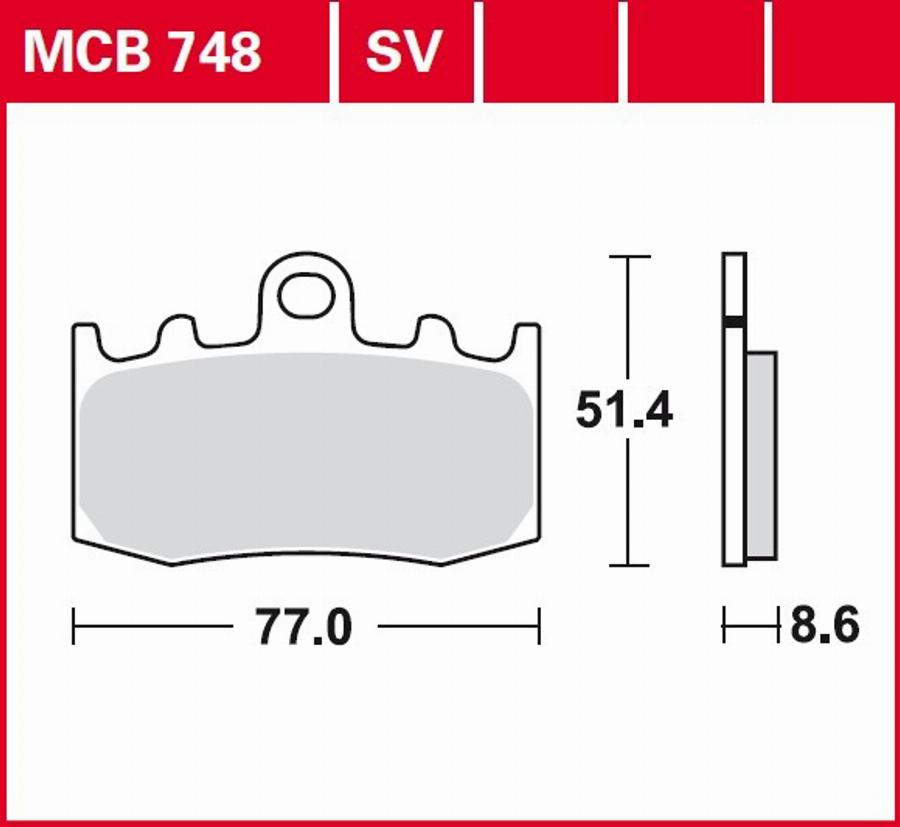 TRW MCB748SV - Bremžu uzliku kompl., Disku bremzes autodraugiem.lv