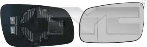 TYC 332-0014-1 - Spoguļstikls, Ārējais atpakaļskata spogulis autodraugiem.lv