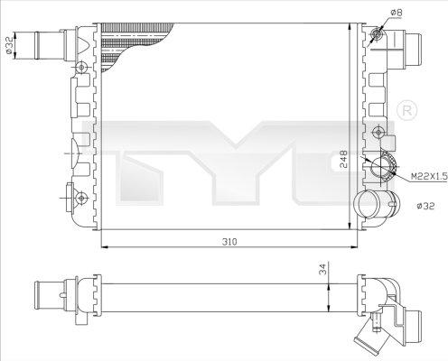 TYC 709-0009 - Radiators, Motora dzesēšanas sistēma autodraugiem.lv