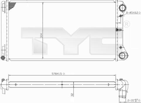 TYC 709-0002 - Radiators, Motora dzesēšanas sistēma autodraugiem.lv