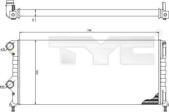 TYC 709-0015-R - Radiators, Motora dzesēšanas sistēma autodraugiem.lv