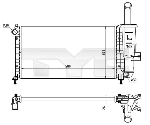 TYC 709-0026-R - Radiators, Motora dzesēšanas sistēma autodraugiem.lv