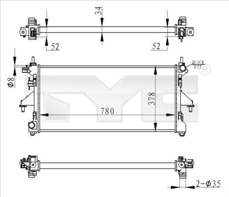 TYC 709-0020-R - Radiators, Motora dzesēšanas sistēma autodraugiem.lv