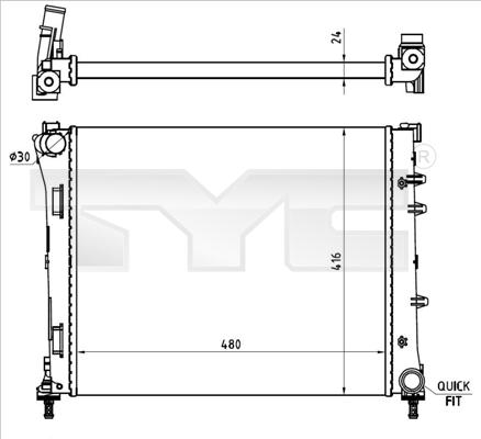 TYC 709-0023-R - Radiators, Motora dzesēšanas sistēma autodraugiem.lv