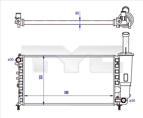 TYC 709-0027-R - Radiators, Motora dzesēšanas sistēma autodraugiem.lv