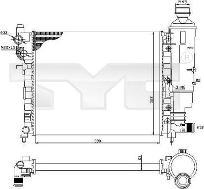 TYC 705-0032 - Radiators, Motora dzesēšanas sistēma autodraugiem.lv