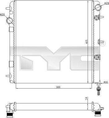 TYC 705-0071-R - Radiators, Motora dzesēšanas sistēma autodraugiem.lv