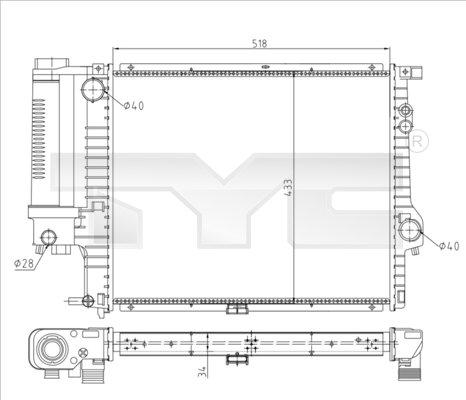 TYC 703-0010-R - Radiators, Motora dzesēšanas sistēma autodraugiem.lv