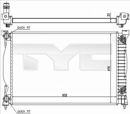TYC 702-0014-R - Radiators, Motora dzesēšanas sistēma autodraugiem.lv