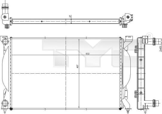 TYC 702-0012 - Radiators, Motora dzesēšanas sistēma autodraugiem.lv