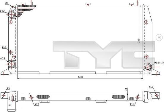 TYC 702-0035 - Radiators, Motora dzesēšanas sistēma autodraugiem.lv