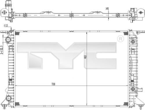 TYC 702-0037 - Radiators, Motora dzesēšanas sistēma autodraugiem.lv