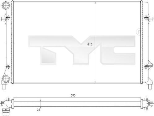 TYC 702-0025 - Radiators, Motora dzesēšanas sistēma autodraugiem.lv