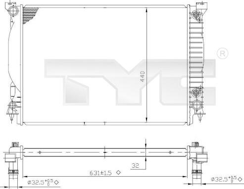 TYC 702-0021 - Radiators, Motora dzesēšanas sistēma autodraugiem.lv