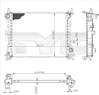 TYC 710-0041 - Radiators, Motora dzesēšanas sistēma autodraugiem.lv