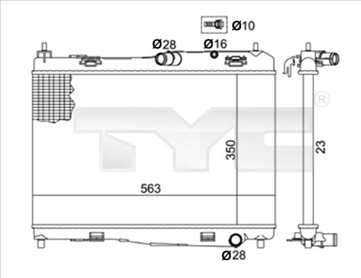 TYC 710-0059-R - Radiators, Motora dzesēšanas sistēma autodraugiem.lv