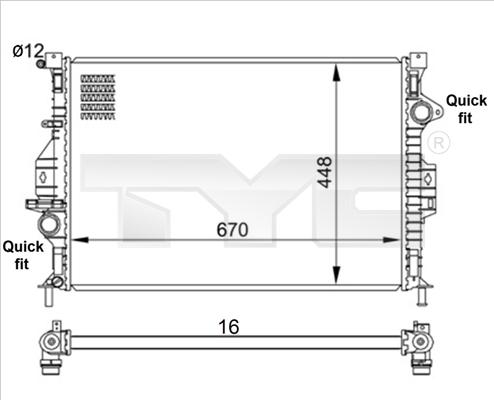 TYC 710-0057 - Radiators, Motora dzesēšanas sistēma autodraugiem.lv