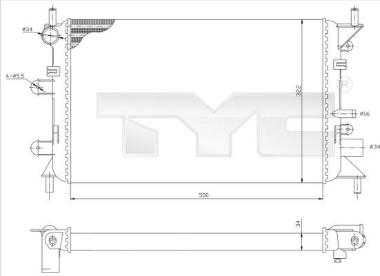 TYC 710-0036-R - Radiators, Motora dzesēšanas sistēma autodraugiem.lv
