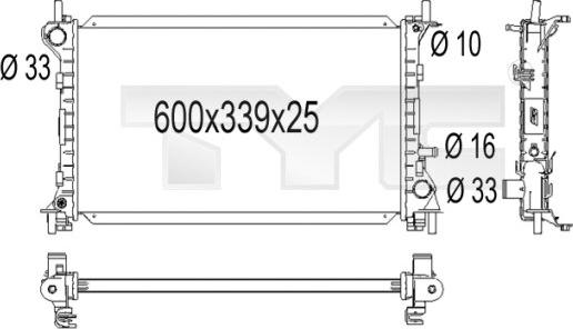 TYC 710-1001 - Radiators, Motora dzesēšanas sistēma autodraugiem.lv