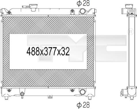 TYC 735-1004 - Radiators, Motora dzesēšanas sistēma autodraugiem.lv