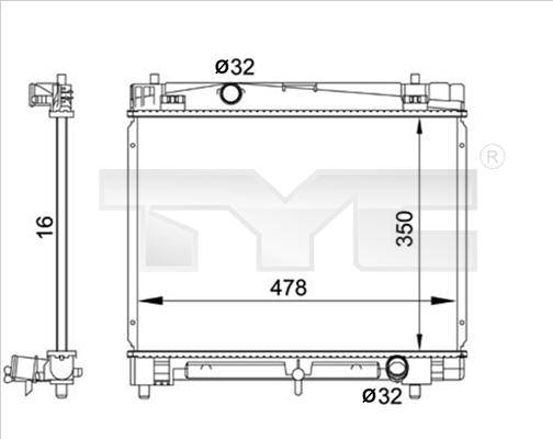 TYC 736-0001 - Radiators, Motora dzesēšanas sistēma autodraugiem.lv