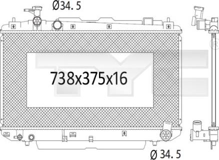 TYC 736-1012 - Radiators, Motora dzesēšanas sistēma autodraugiem.lv