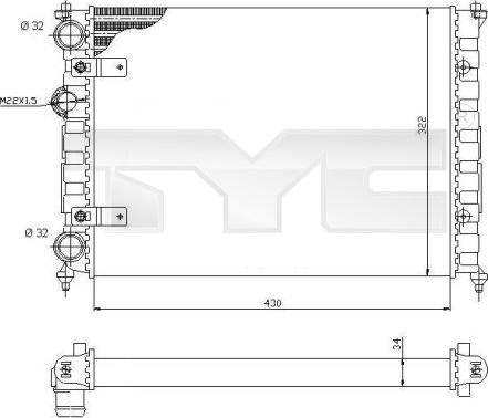 TYC 731-0004 - Radiators, Motora dzesēšanas sistēma autodraugiem.lv