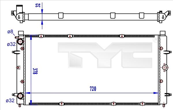 TYC 737-0059-R - Radiators, Motora dzesēšanas sistēma autodraugiem.lv