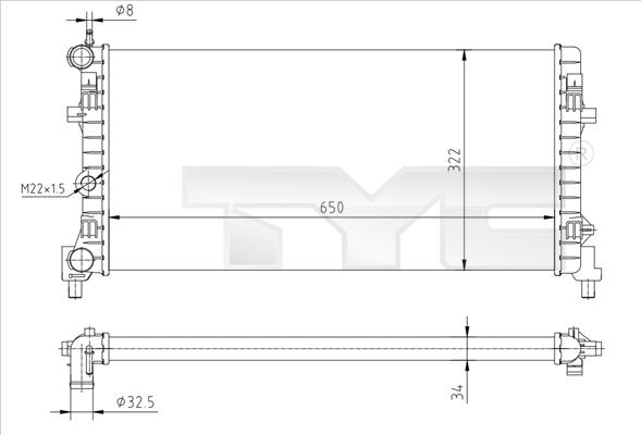 TYC 737-0064-R - Radiators, Motora dzesēšanas sistēma autodraugiem.lv