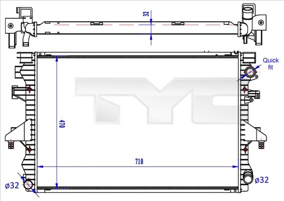 TYC 737-0060-R - Radiators, Motora dzesēšanas sistēma autodraugiem.lv