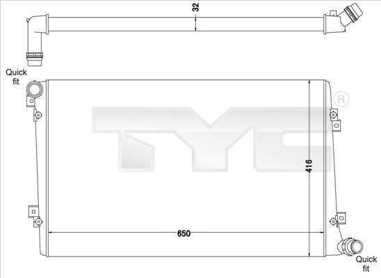 TYC 737-0063-R - Radiators, Motora dzesēšanas sistēma autodraugiem.lv