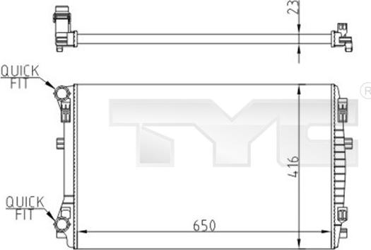 TYC 737-0071-R - Radiators, Motora dzesēšanas sistēma autodraugiem.lv