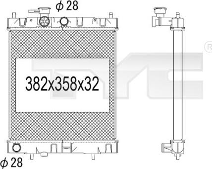 TYC 724-1016 - Radiators, Motora dzesēšanas sistēma autodraugiem.lv