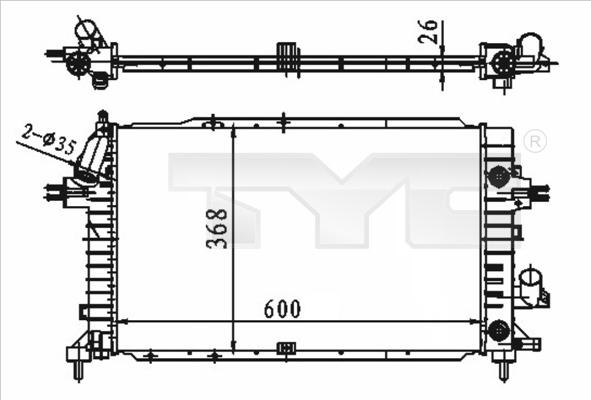 TYC 725-0046 - Radiators, Motora dzesēšanas sistēma autodraugiem.lv