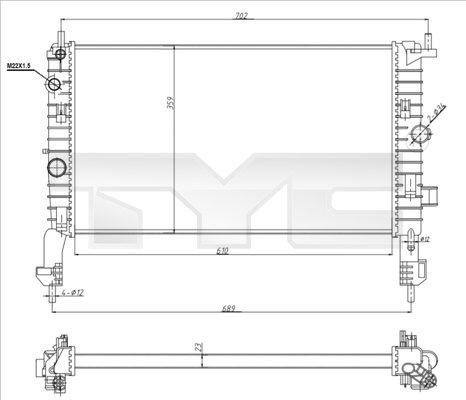 TYC 725-0048-R - Radiators, Motora dzesēšanas sistēma autodraugiem.lv